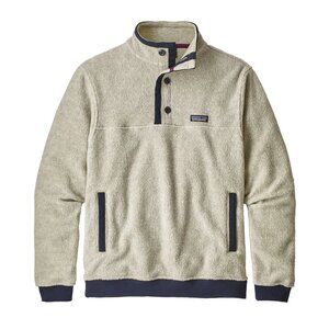 Patagonia Men's Shearling Button Pullover in Oatmeal Heather Size XXL